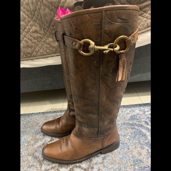 Coach VIVICA Leather Riding Boots size 5.5 - Picture 3 of 15